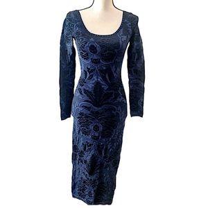 ADAM JONES PARIS Jacquard Maxi Sweater Dress Sz S
